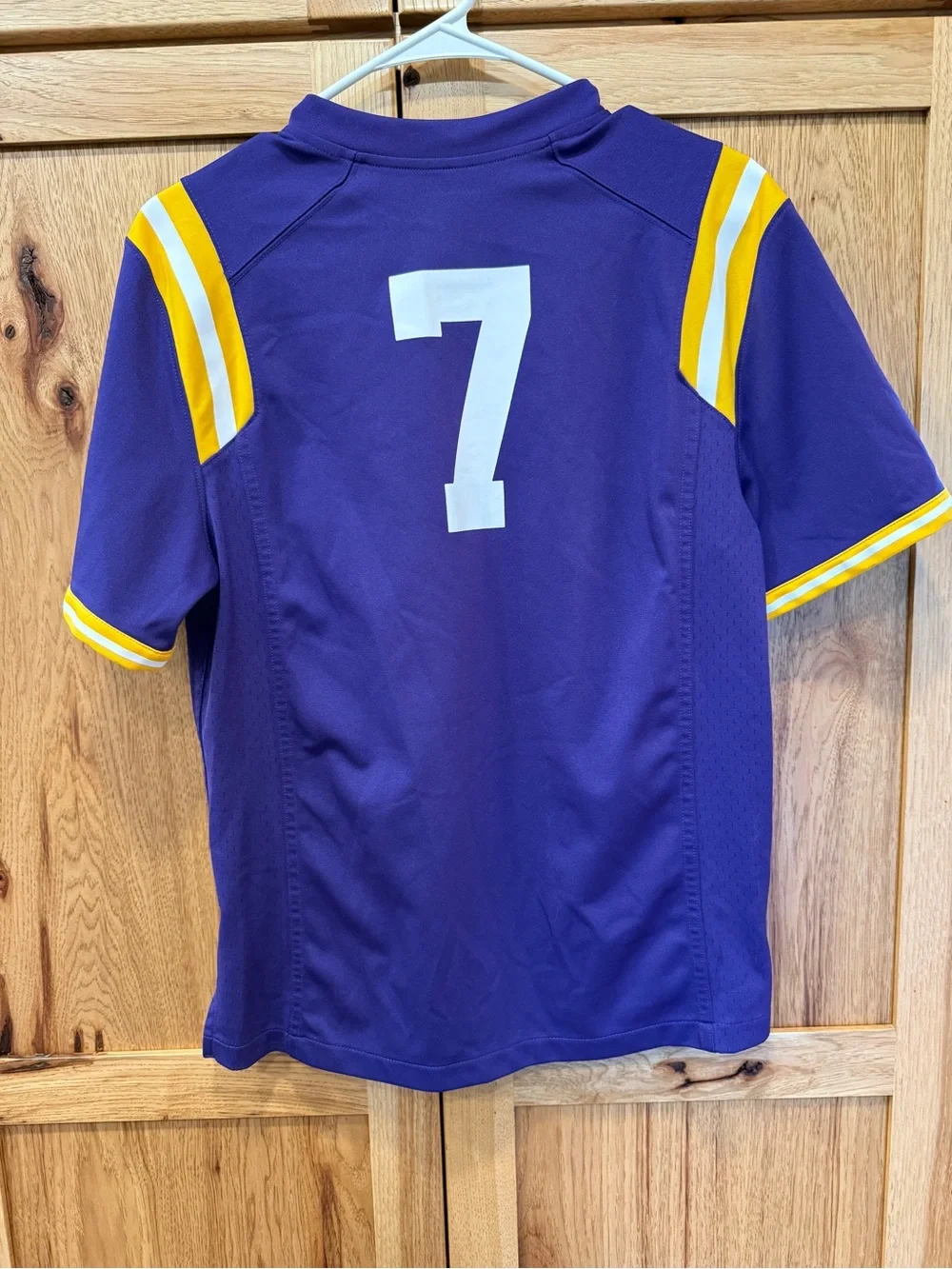 Nike Youth LSU Football Jersey Purple with Gold & White #7
